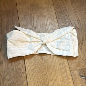 Bandeau White Tie Top XS